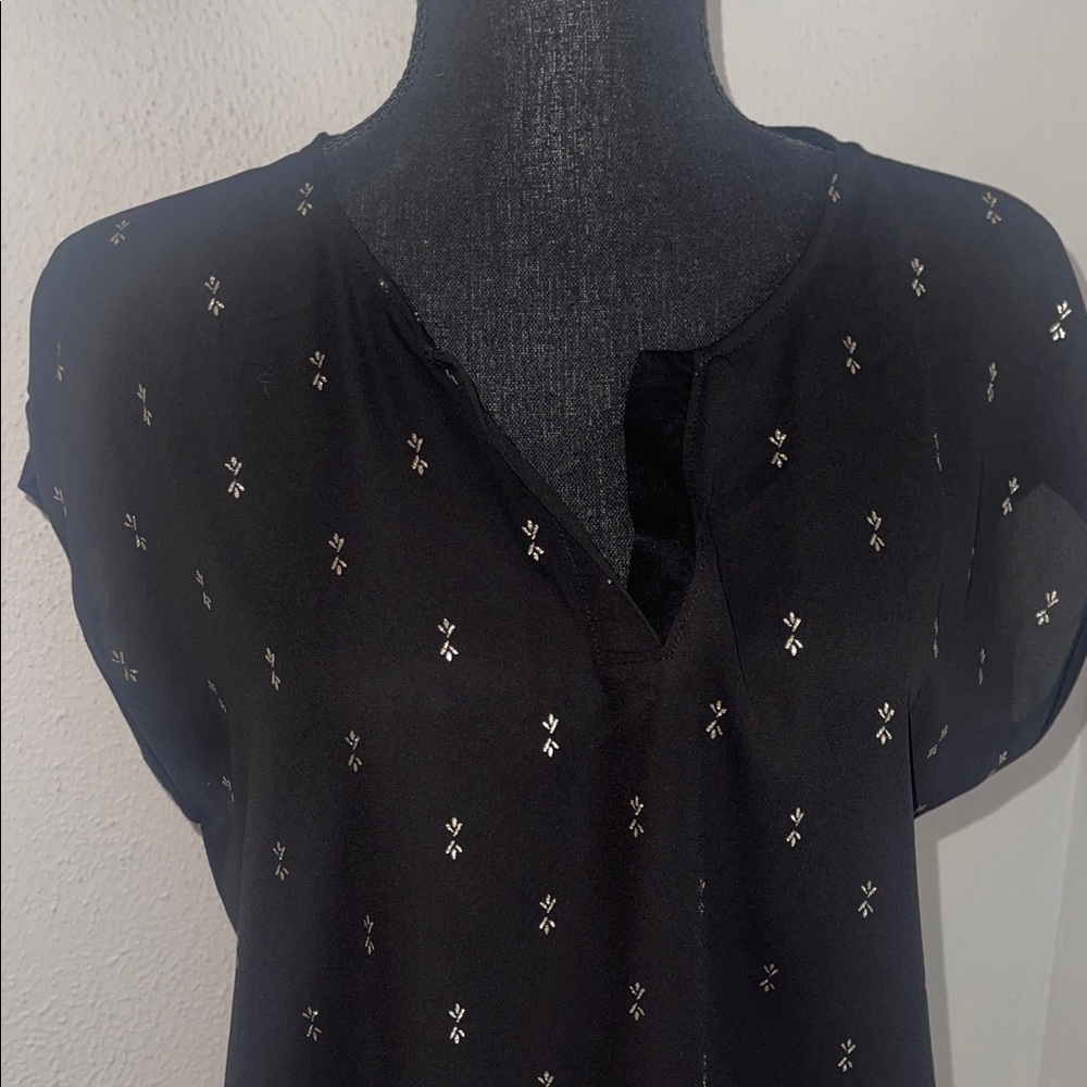 Papermoon Black Sheer Blouse with Silver Accents - Picture 5 of 5